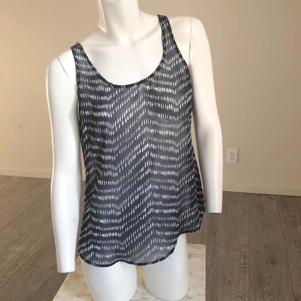 Old Navy- Navy blue and White Top